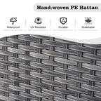 HOOOWOOO Ensemble sectionnel de 8 pièces en osier gris pour patio extérieur avec foyer