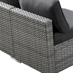 HOOOWOOO Ensemble sectionnel de 8 pièces en osier gris pour patio extérieur avec foyer