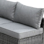HOOOWOOO Ensemble sectionnel de 8 pièces en osier gris pour patio extérieur avec foyer