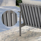 Ensemble de conversation d'extérieur 6 pièces en aluminium, canapé 3 places avec poufs et table basse
