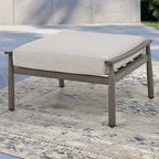 Ensemble de conversation d'extérieur 6 pièces en aluminium, canapé 3 places avec poufs et table basse