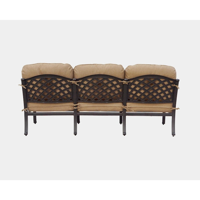 Ensemble de conversation d'extérieur Nassau 6 pièces avec brasero au propane, coussins, table d'appoint ronde de 24 po et table basse ovale de 31 x 46 po