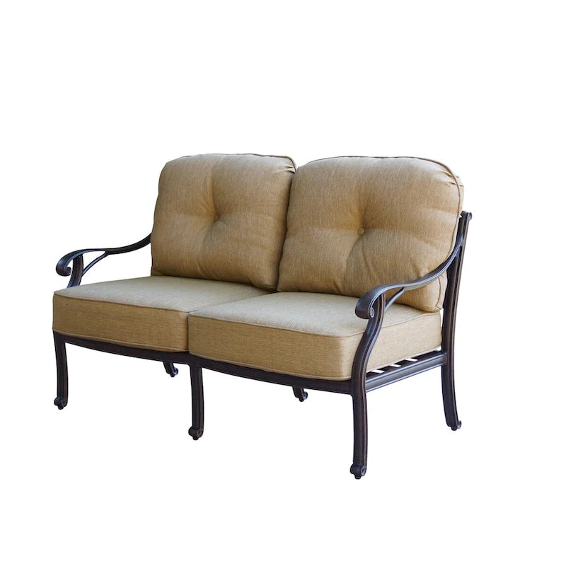 Ensemble de conversation d'extérieur Nassau 6 pièces avec brasero au propane, coussins, table d'appoint ronde de 24 po et table basse ovale de 31 x 46 po
