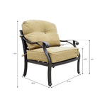 Ensemble de conversation d'extérieur Nassau 6 pièces avec brasero au propane, coussins, table d'appoint ronde de 24 po et table basse ovale de 31 x 46 po