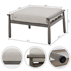 Ensemble de conversation d'extérieur 5 pièces en aluminium avec fauteuils pivotants, table d'appoint et coussins