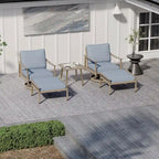 Ensemble de conversation d'extérieur 5 pièces en aluminium avec fauteuils pivotants, table d'appoint et coussins