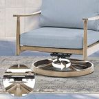 Ensemble de conversation d'extérieur 5 pièces en aluminium avec fauteuils pivotants, table d'appoint et coussins