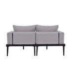 Lit de Repos Extérieur Moderne en Métal 2 en 1 avec Plateaux et Espaces Latéraux en Bois