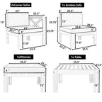 Ensemble de canapé d'angle d'extérieur 5 pièces en bois pour terrasse avec coussins, finition naturelle + coussins