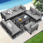 FINCATI Salon de Jardin Modulable d'Extérieur en Aluminium avec Table