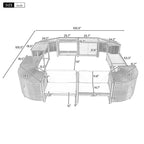 Ensemble de canapé d'angle en rotin extérieur quadrilatéral
