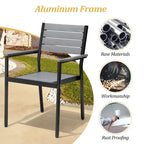 Ensemble de salle à manger d'extérieur 7 pièces VredHom en aluminium avec chaises empilables