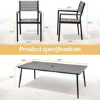 Ensemble de salle à manger d'extérieur 7 pièces VredHom en aluminium avec chaises empilables