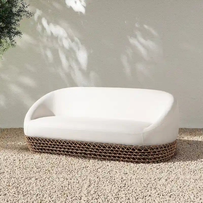 Canapé d'extérieur 3 places en osier tressé Willow 71 - 71 L x 36 P x 28,5 H