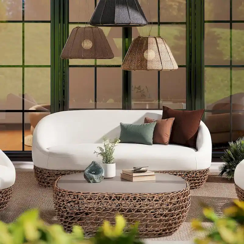 Canapé d'extérieur 3 places en osier tressé Willow 71 - 71 L x 36 P x 28,5 H