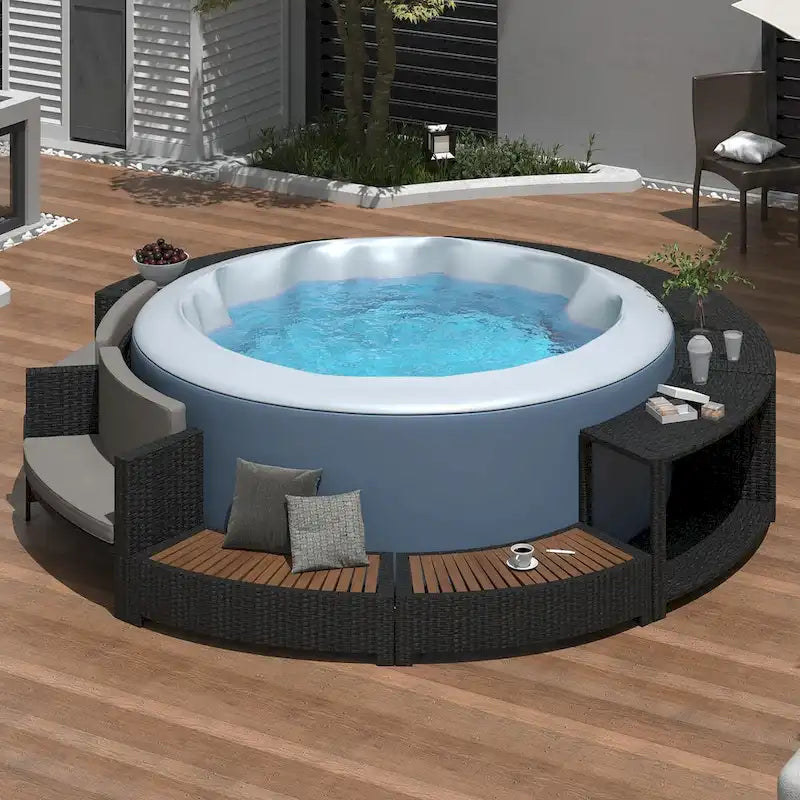 Cadre de Spa avec rangements en rotin pour canapé de terrasse
