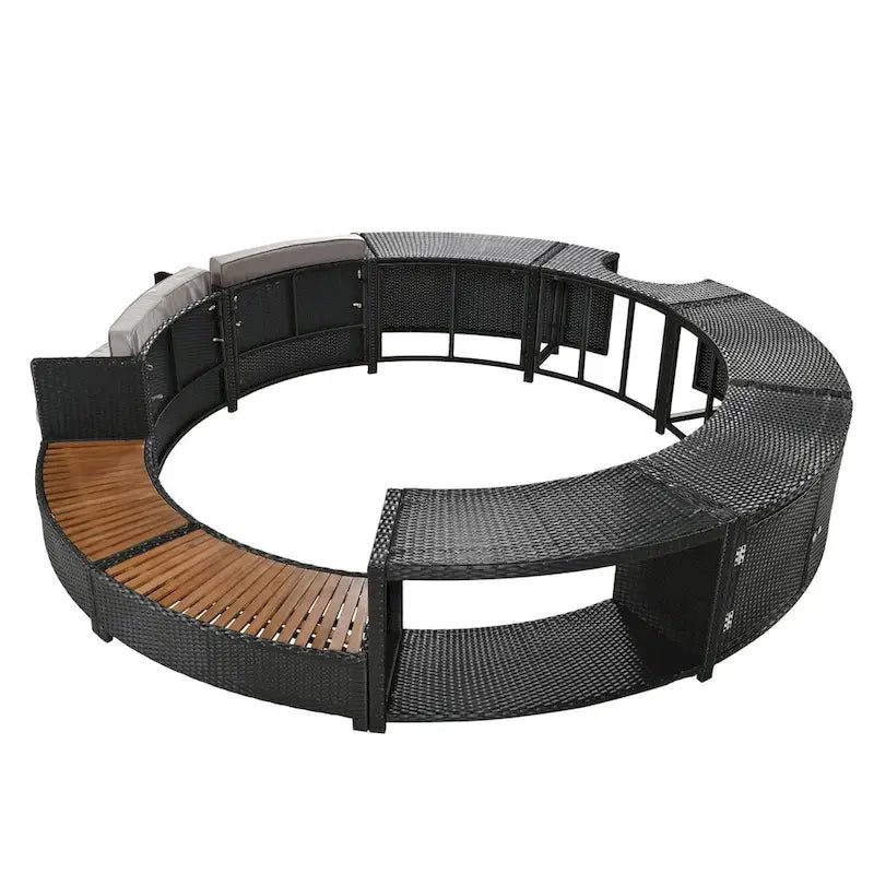 Cadre de Spa avec rangements en rotin pour canapé de terrasse