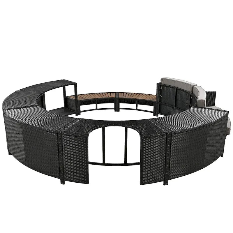 Cadre de Spa avec rangements en rotin pour canapé de terrasse