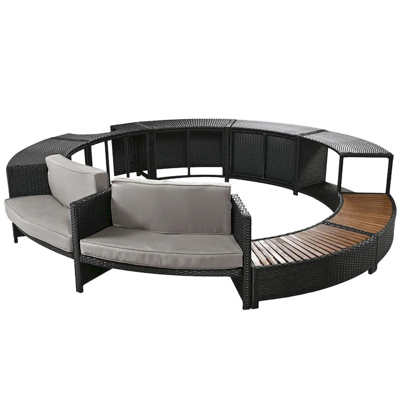 Cadre de Spa avec rangements en rotin pour canapé de terrasse