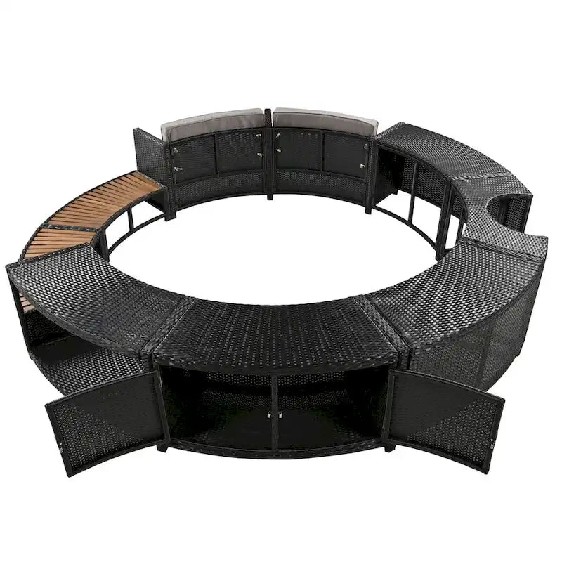 Cadre de Spa avec rangements en rotin pour canapé de terrasse