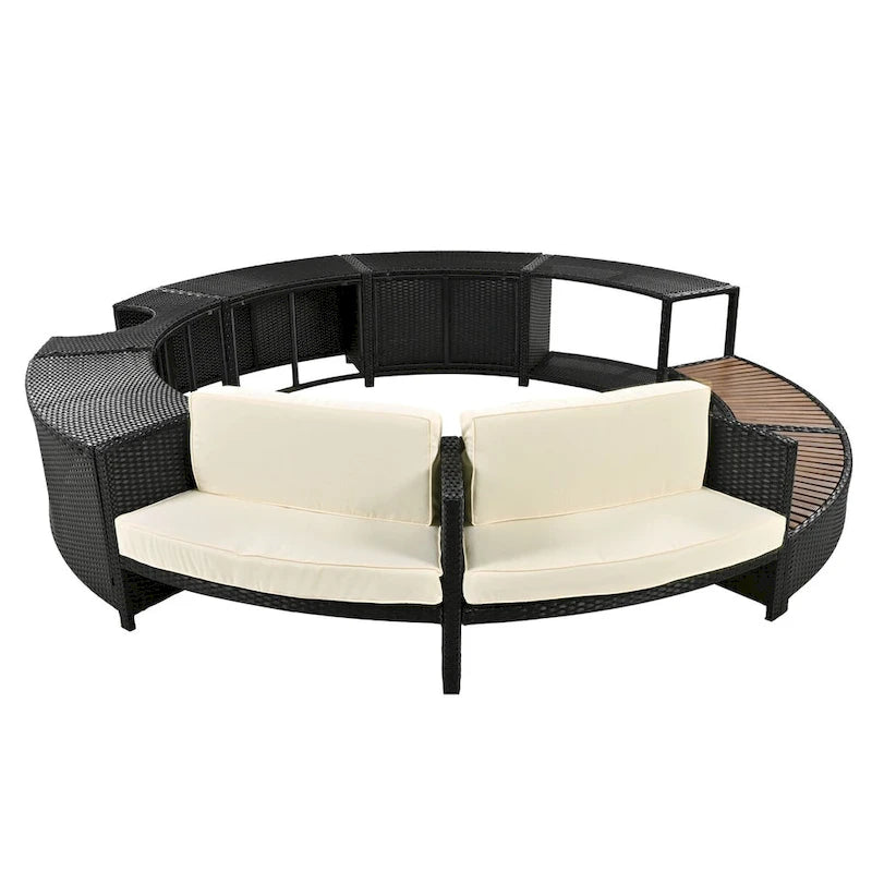 Cadre de Spa avec rangements en rotin pour canapé de terrasse