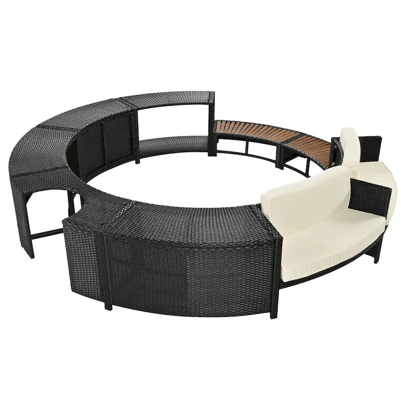 Cadre de Spa avec rangements en rotin pour canapé de terrasse