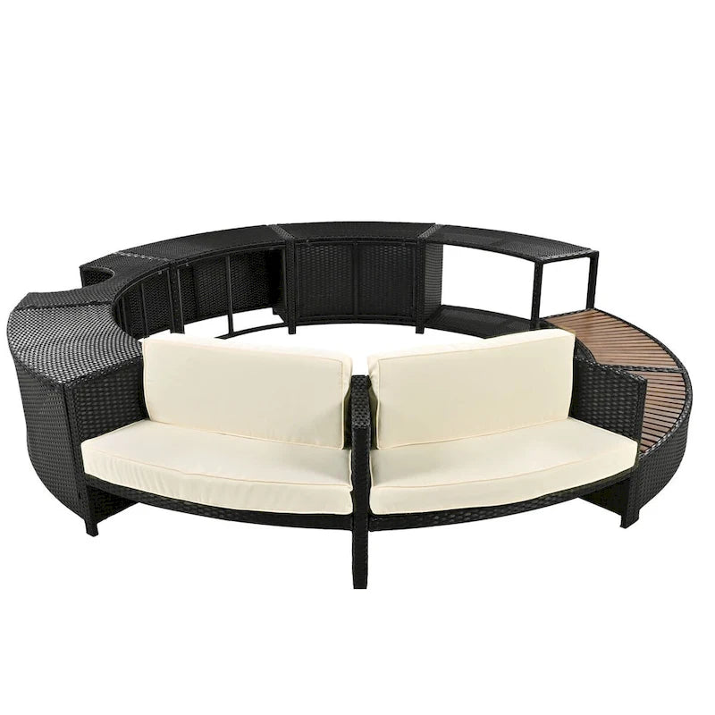 Cadre de Spa avec rangements en rotin pour canapé de terrasse