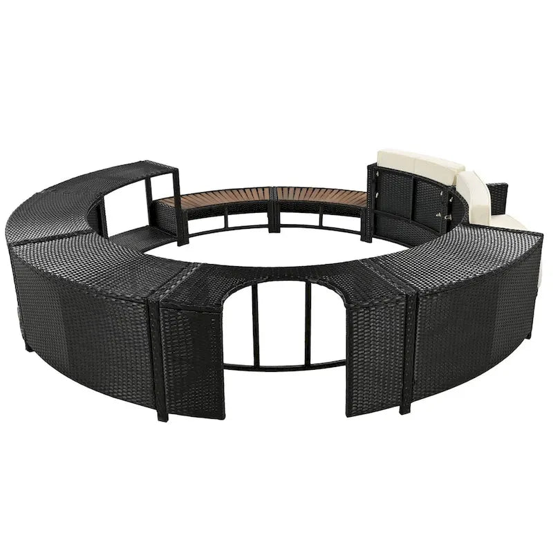 Cadre de Spa avec rangements en rotin pour canapé de terrasse