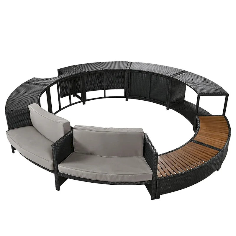 Cadre de Spa avec rangements en rotin pour canapé de terrasse