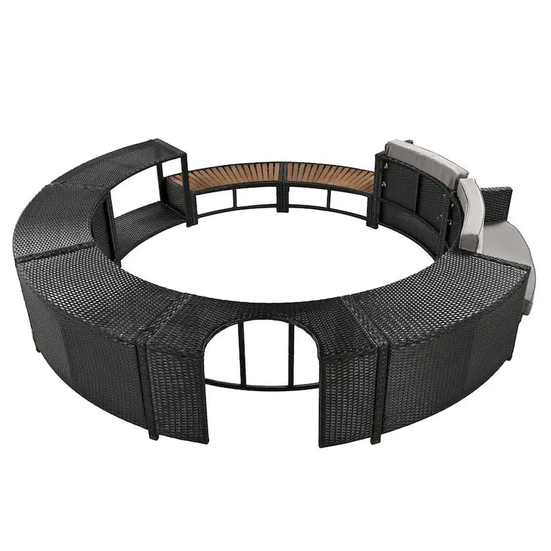 Cadre de Spa avec rangements en rotin pour canapé de terrasse