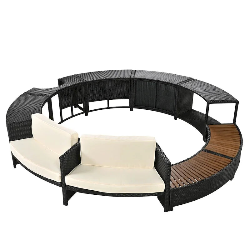 Cadre de Spa avec rangements en rotin pour canapé de terrasse