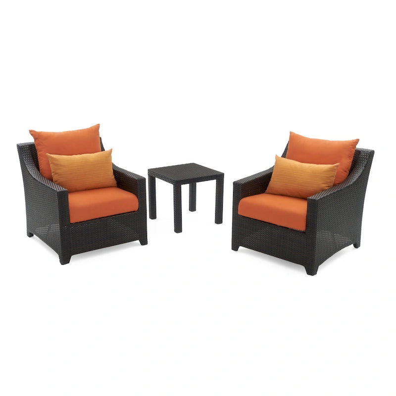 Ensemble Deco 3 pièces : 2 fauteuils de jardin en aluminium et 1 table d'appoint