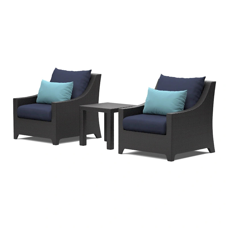 Ensemble Deco 3 pièces : 2 fauteuils de jardin en aluminium et 1 table d'appoint