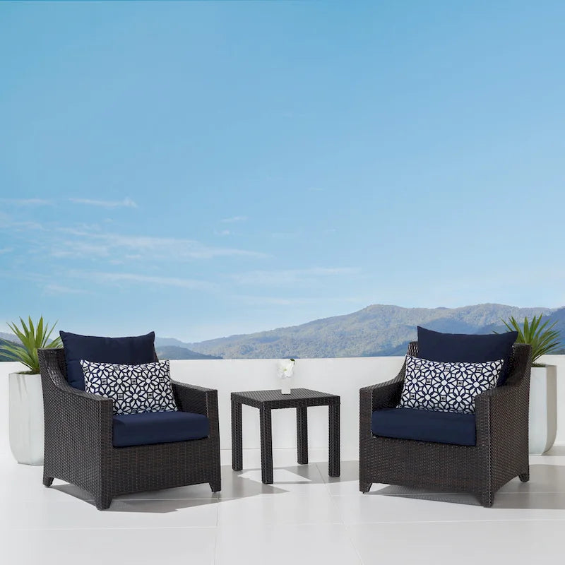 Ensemble Deco 3 pièces : 2 fauteuils de jardin en aluminium et 1 table d'appoint