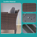 Ensemble de canapé de patio 8 pièces BONOSUKI en rotin marron avec poufs