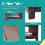 Ensemble de canapé de patio 8 pièces BONOSUKI en rotin marron avec poufs