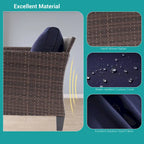Ensemble de canapé de patio 8 pièces BONOSUKI en rotin marron avec poufs