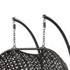 Balançoire de jardin avec support tubulaire et tressage en osier, noir