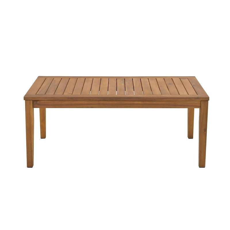 Ensemble de conversation 4 pièces pour terrasse, causeuse en bois massif, 2 chaises et une table