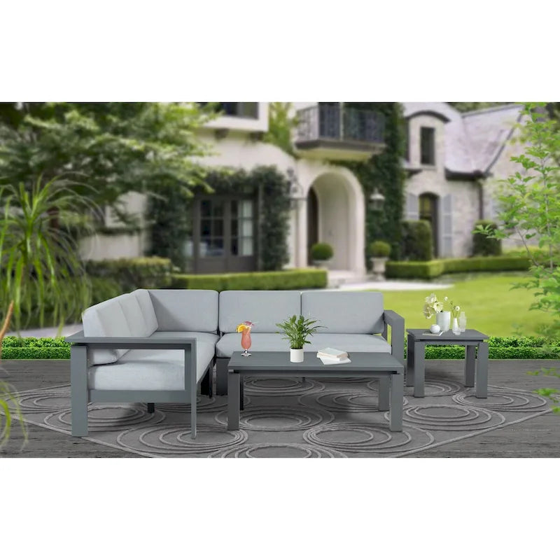 Canapé d'angle d'extérieur en aluminium Sardaigne