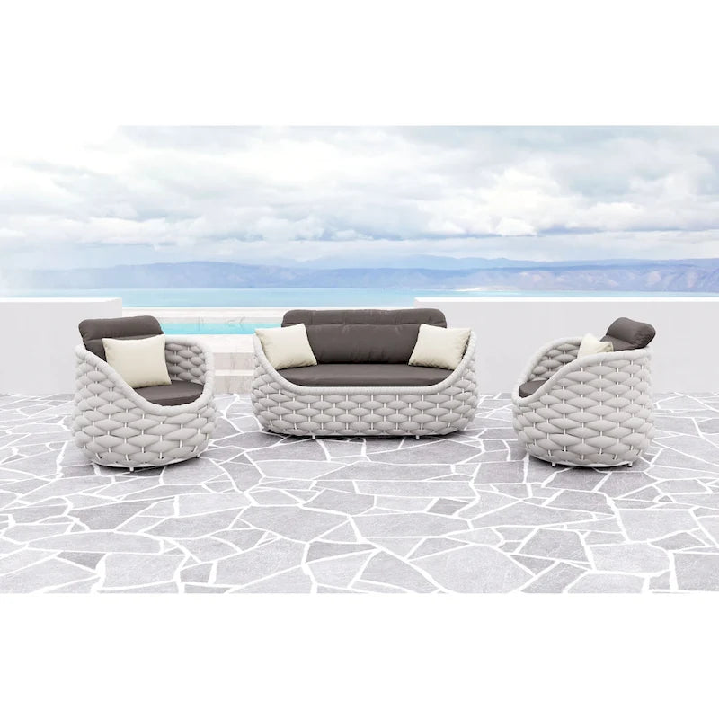 Causeuse en corail gris