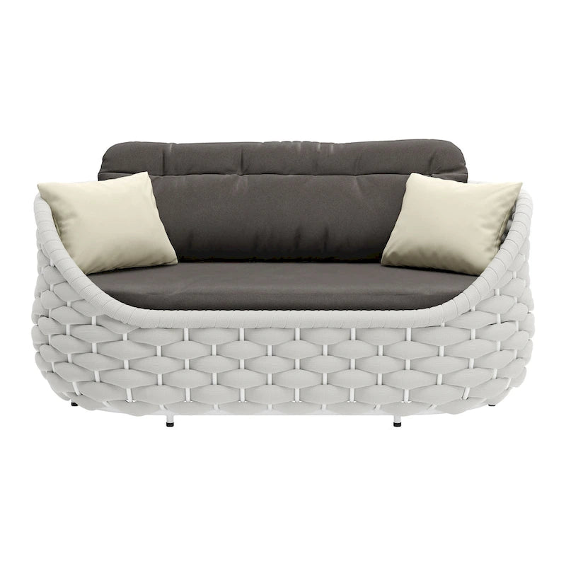 Causeuse en corail gris