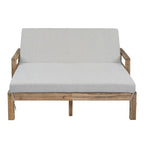 Chaise longue d'extérieur en acacia avec dossier réglable, style fermette