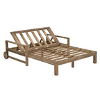 Chaise longue d'extérieur en acacia avec dossier réglable, style fermette