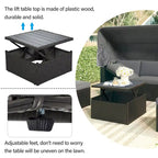 Lit de repos extérieur modulable en osier tressé 4 pièces avec auvent et pouf