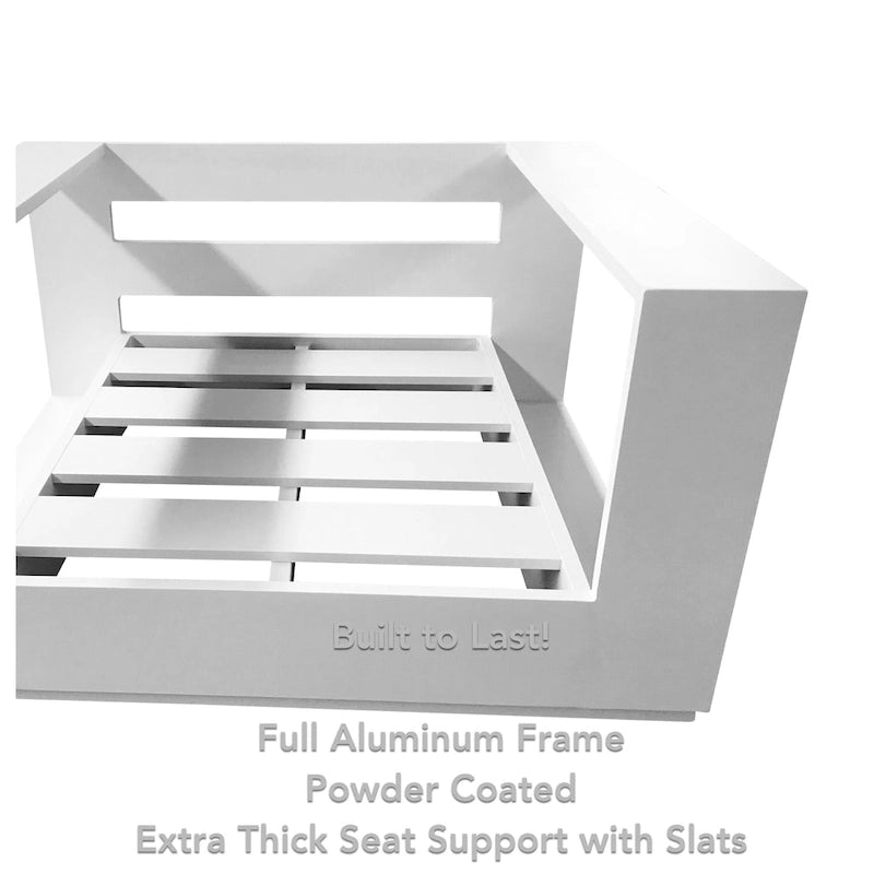 Ensemble de conversation d'extérieur 4 pièces en aluminium Faena White