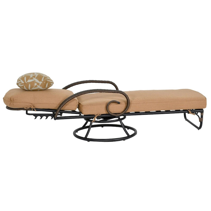 Fauteuil de jardin pivotant Grand Bonaire Weave avec coussin et coussin décoratif - S/O