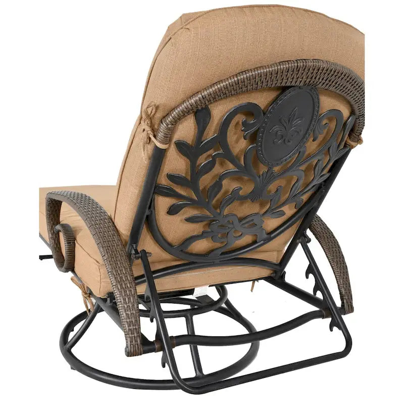 Fauteuil de jardin pivotant Grand Bonaire Weave avec coussin et coussin décoratif - S/O