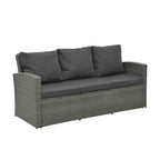 Mobilier de patio, Mobilier de jardin, Mobilier de jardin en rotin PE saisonnier, Mobilier en rotin 5 pièces avec plateau de table en verre trempé