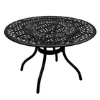Ensemble de salle à manger rond en treillis de maille d'extérieur de 48 pouces avec quatre chaises - S/O